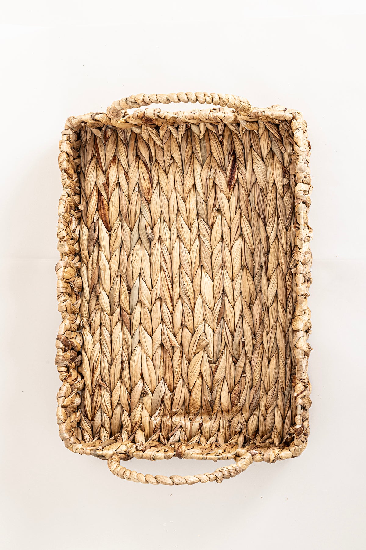 Meander Su Sümbülü Dikdörtgen Kulplu Desenli Tepsi 2'li Set 5119