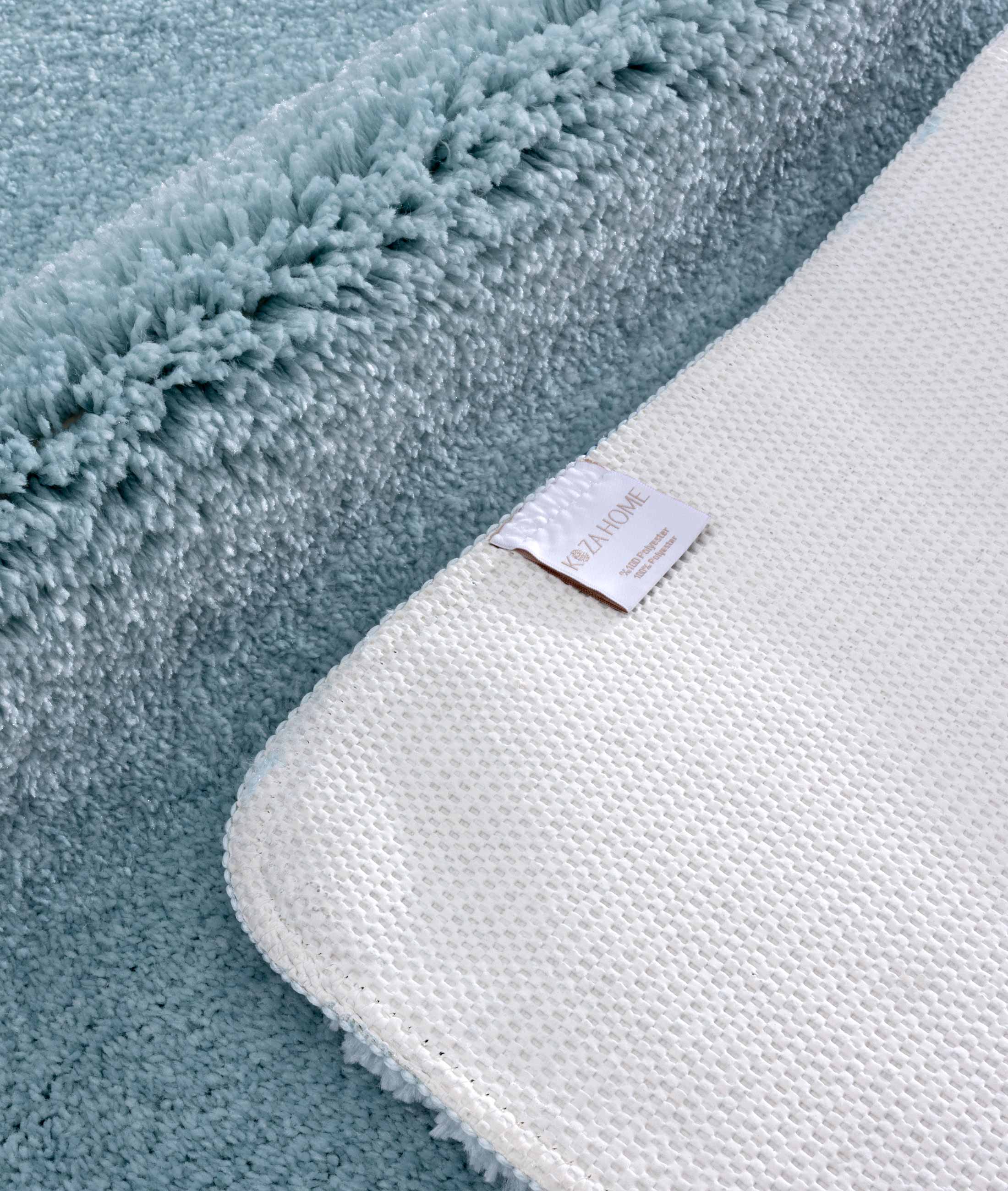 Mino Kaydırmaz Taban Turkuaz 2'li Banyo Paspası 60 x 100 - 50 x 60