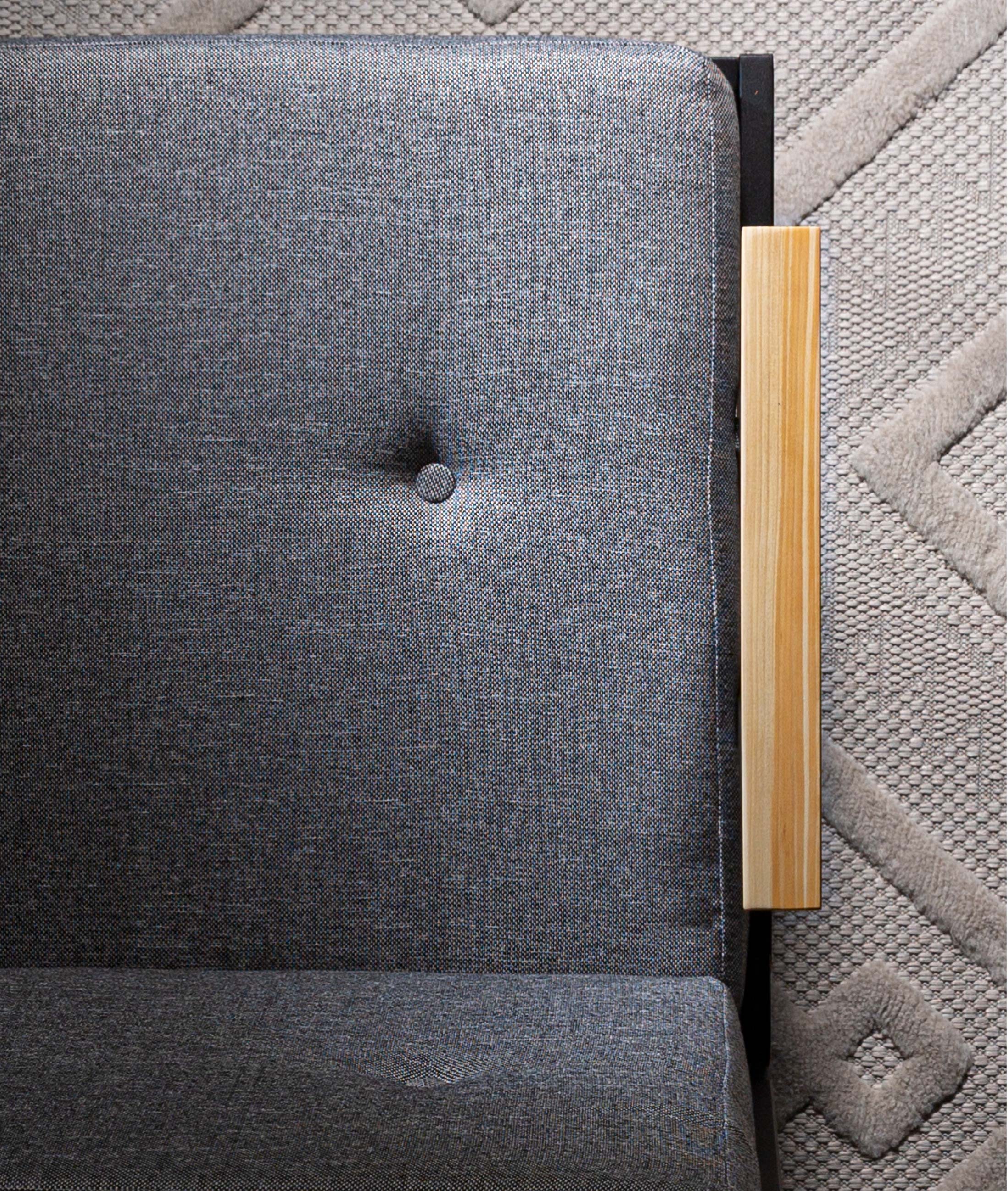 Mist Gri Tek Kişilik Bahçe Koltuğu Siyah İskelet 6003