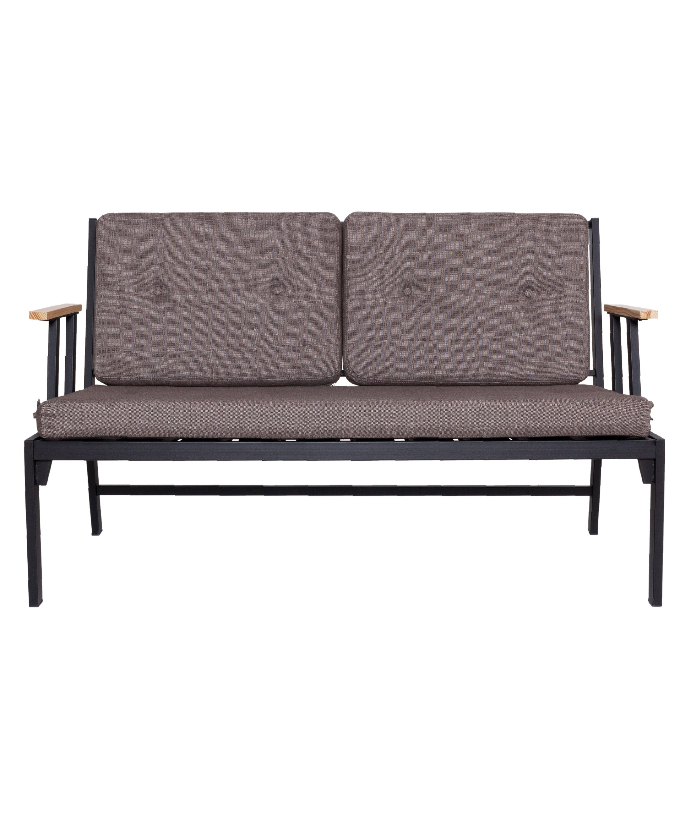 Mist Kahverengi Çift Kişilik Bahçe Koltuğu Siyah İskelet 6006