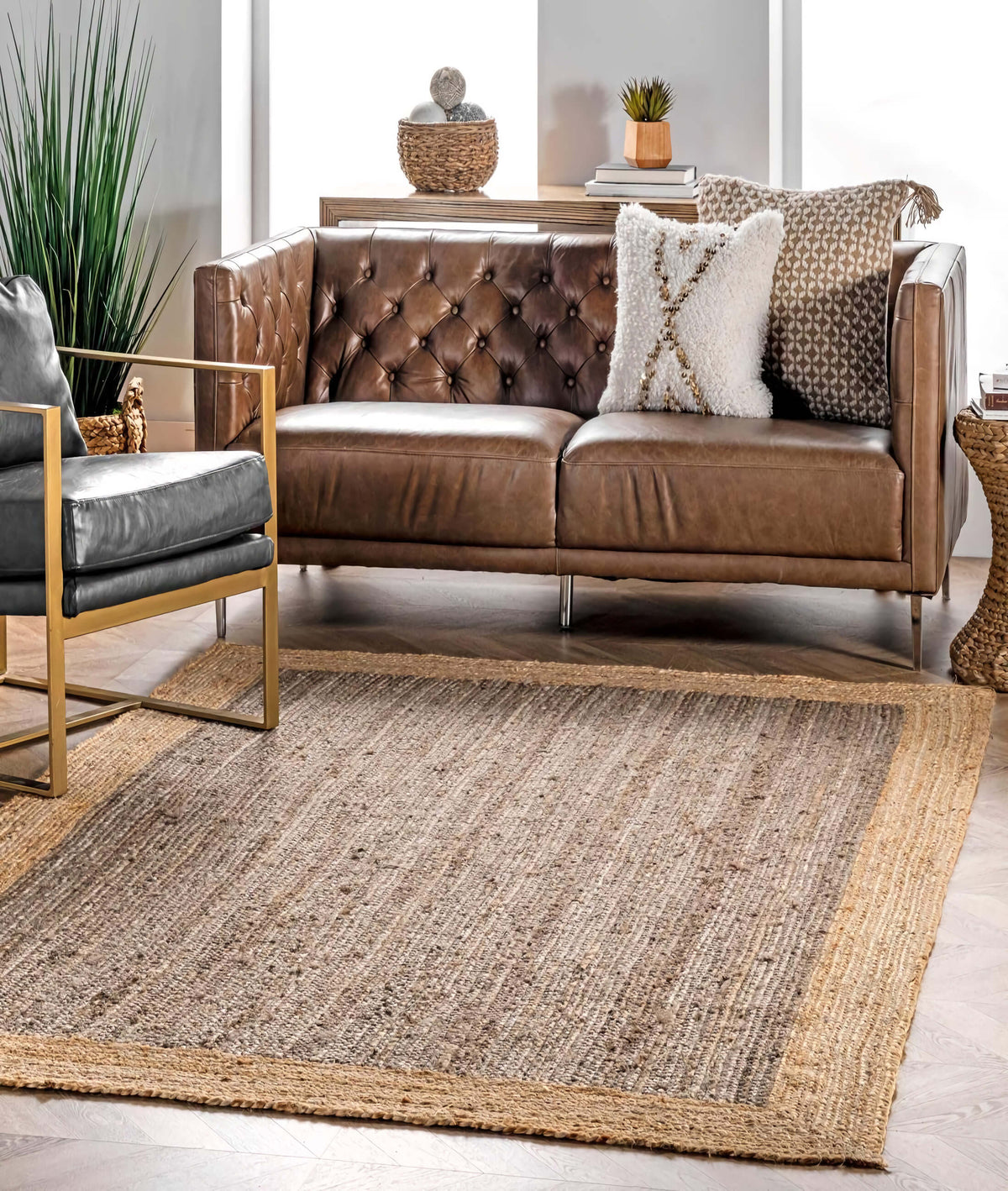Natura El Dokuma Jüt Bohem Tarz Otantik Salon Oturma Odası Koridor Yatak Odası Natural Halı 00020A