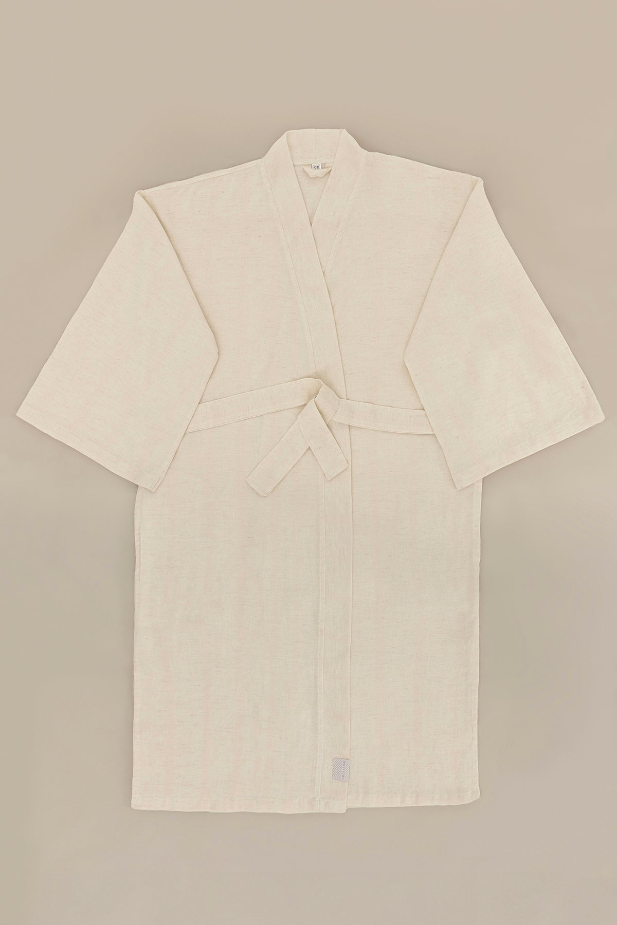 Raw Pamuk Keten Natural Kimono S-M 1515A