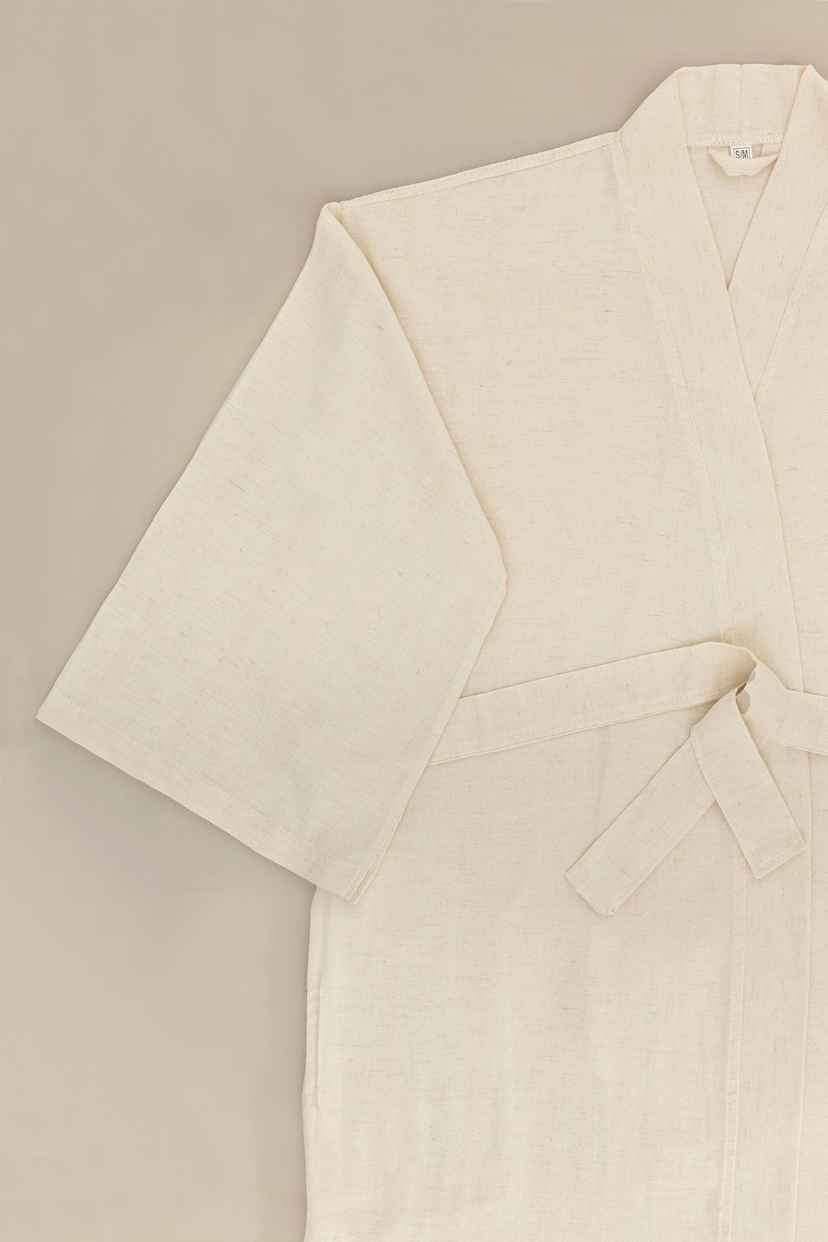Raw Pamuk Keten Natural Kimono S-M 1515A