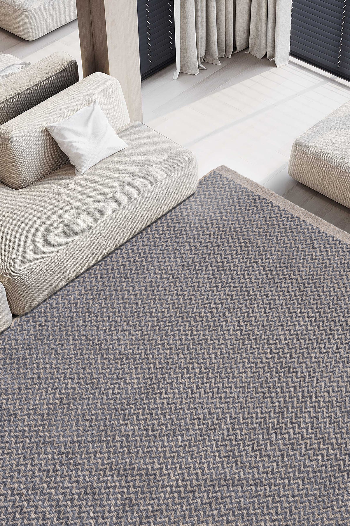 Rosso Antrasit Dokuma Sisal Halı Jüt Halı Kilim Salon Oturma Odası Yatak Odası Koridor Halısı 23033A