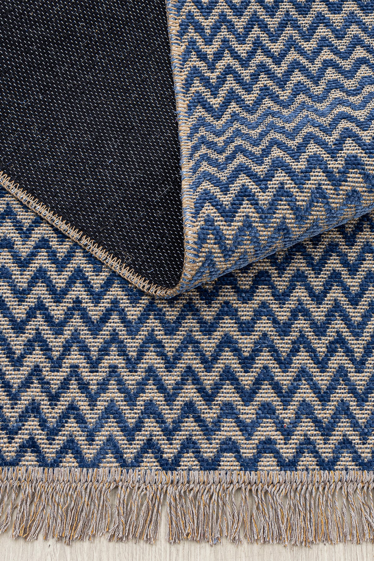 Rosso Lacivert Dokuma Sisal Halı Jüt Halı Kilim Salon Oturma Odası Yatak Odası Koridor Halısı 23033A
