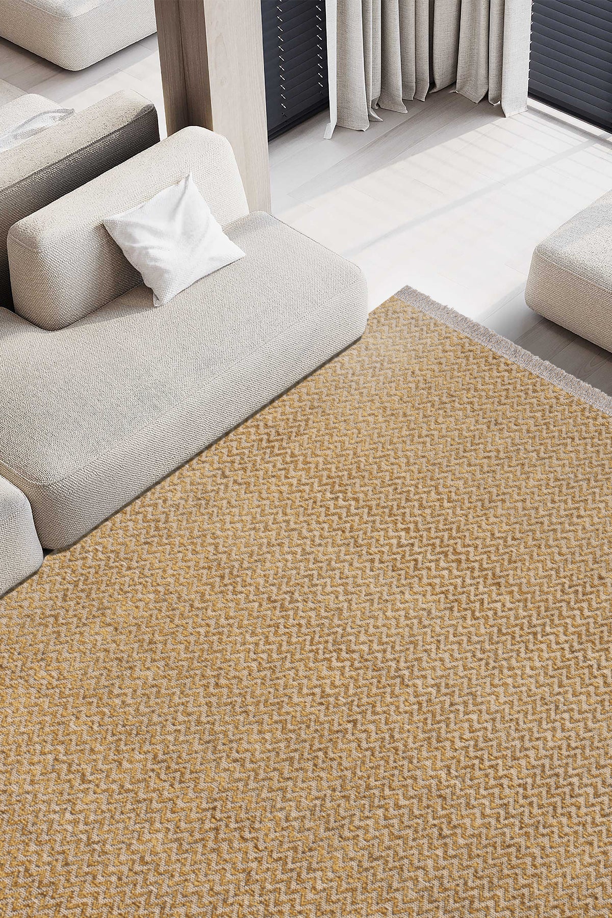 Rosso Sarı Dokuma Sisal Halı Jüt Halı Kilim Salon Oturma Odası Yatak Odası Koridor Halısı 23033A