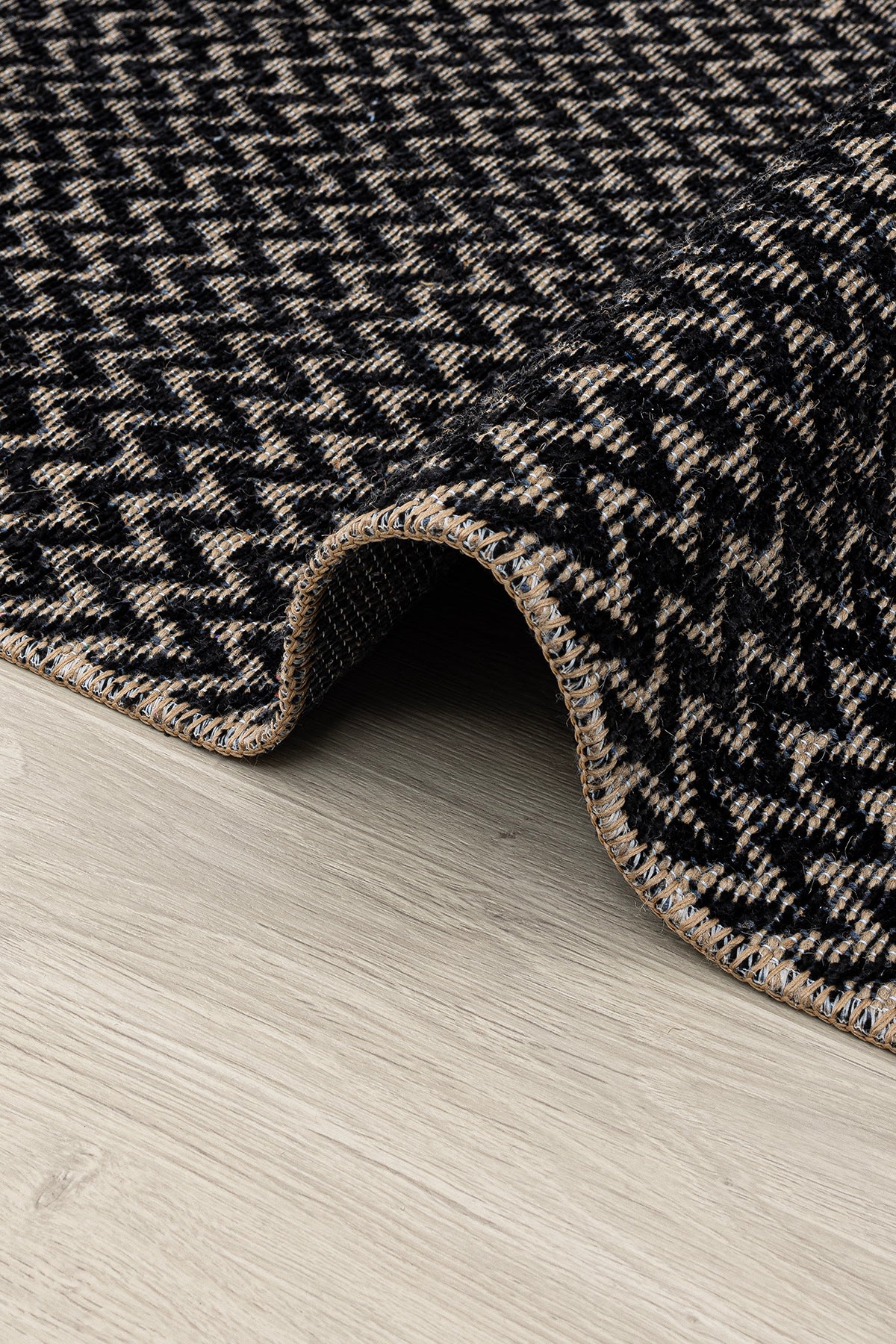 Rosso Siyah Dokuma Sisal Halı Jüt Halı Kilim Salon Oturma Odası Yatak Odası Koridor Halısı 23033A
