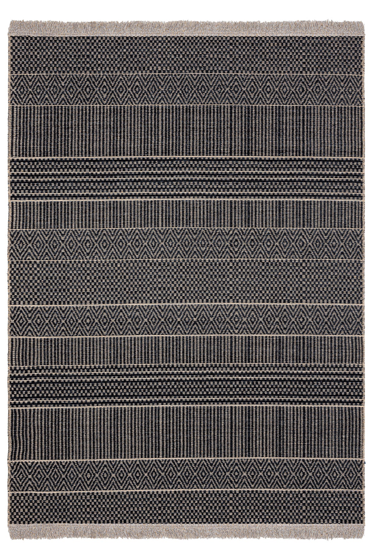 Rosso Siyah Dokuma Sisal Halı Jüt Halı Kilim Salon Oturma Odası Yatak Odası Koridor Halısı 23041A