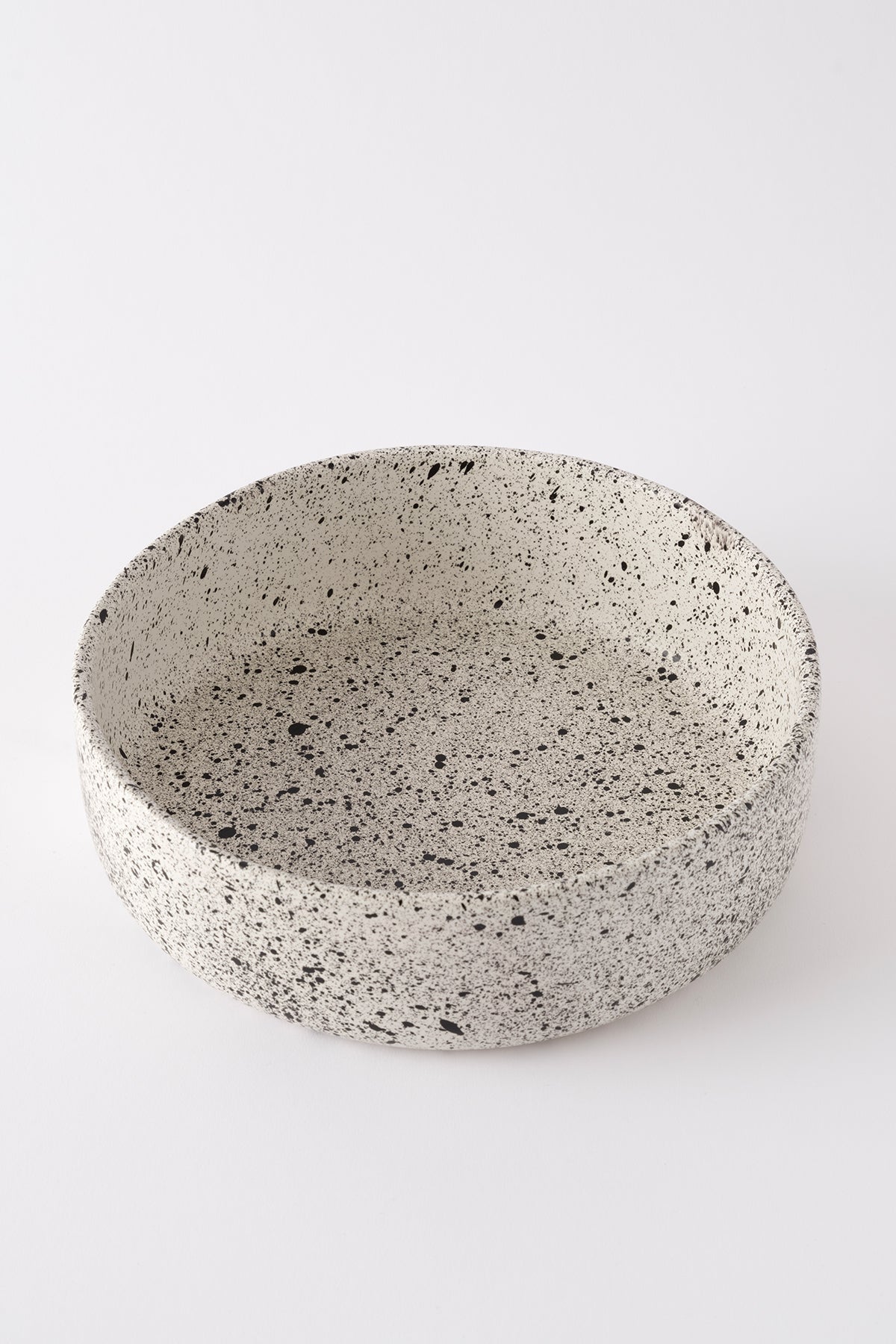 Sateen Mat Beyaz Kırçıllı El Yapımı Büyük Sunum Kasesi 8629