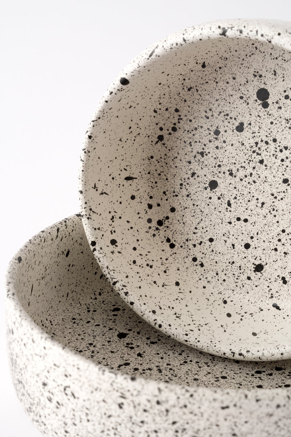 Sateen Mat Beyaz Kırçıllı El Yapımı Büyük Sunum Kasesi 8629