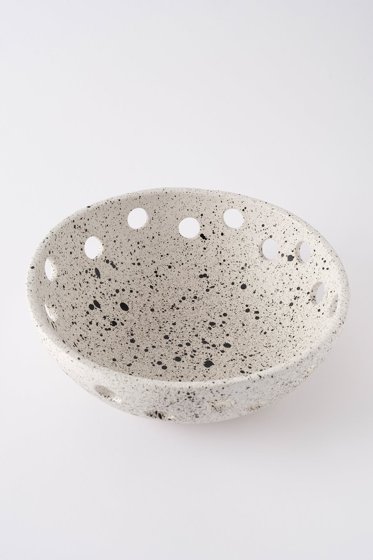 Sateen Mat Beyaz Kırçıllı El Yapımı Oval Büyük Kase 8608