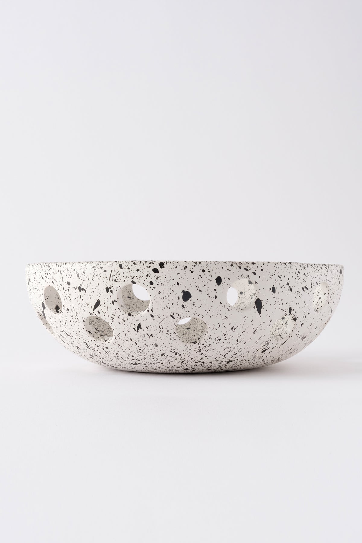 Sateen Mat Beyaz Kırçıllı El Yapımı Oval Küçük Kase 8606