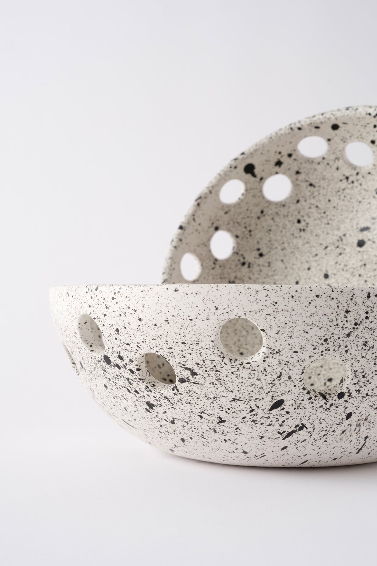 Sateen Mat Beyaz Kırçıllı El Yapımı Oval Küçük Kase 8606