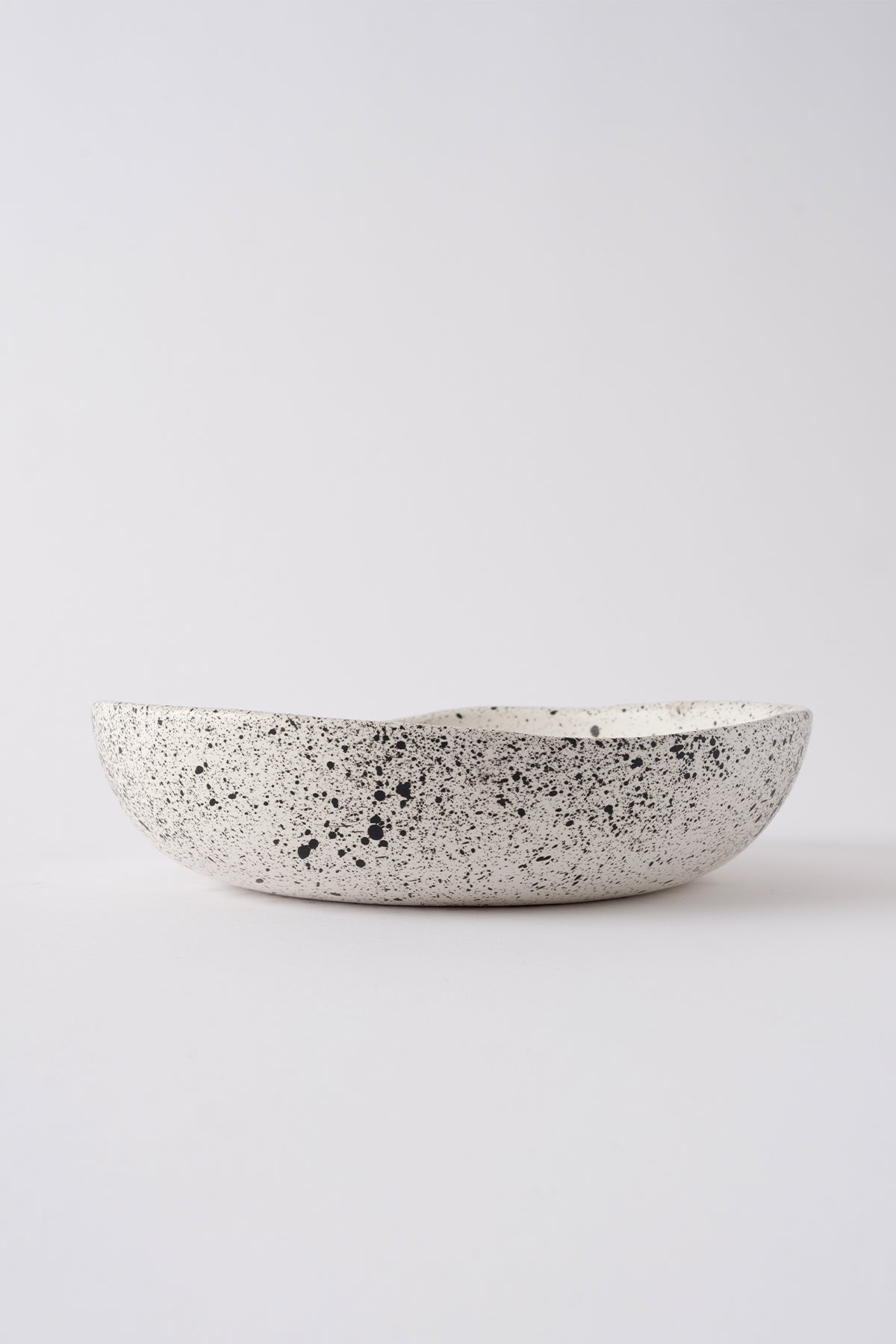 Sateen Mat Beyaz Kırçıllı El Yapımı Sunum Tabağı 8631