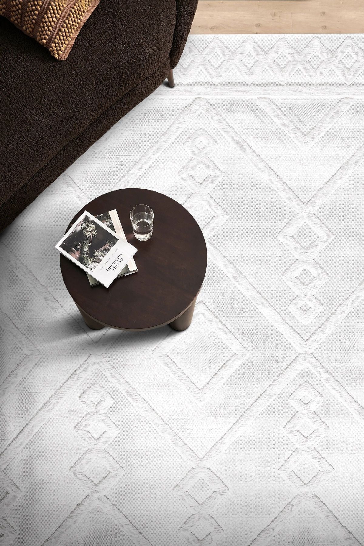 Silva Beyaz Halı Yıkanabilir Halı Balkon Halısı Oturma Odası Koridor Yatak Odası Halısı 58647A