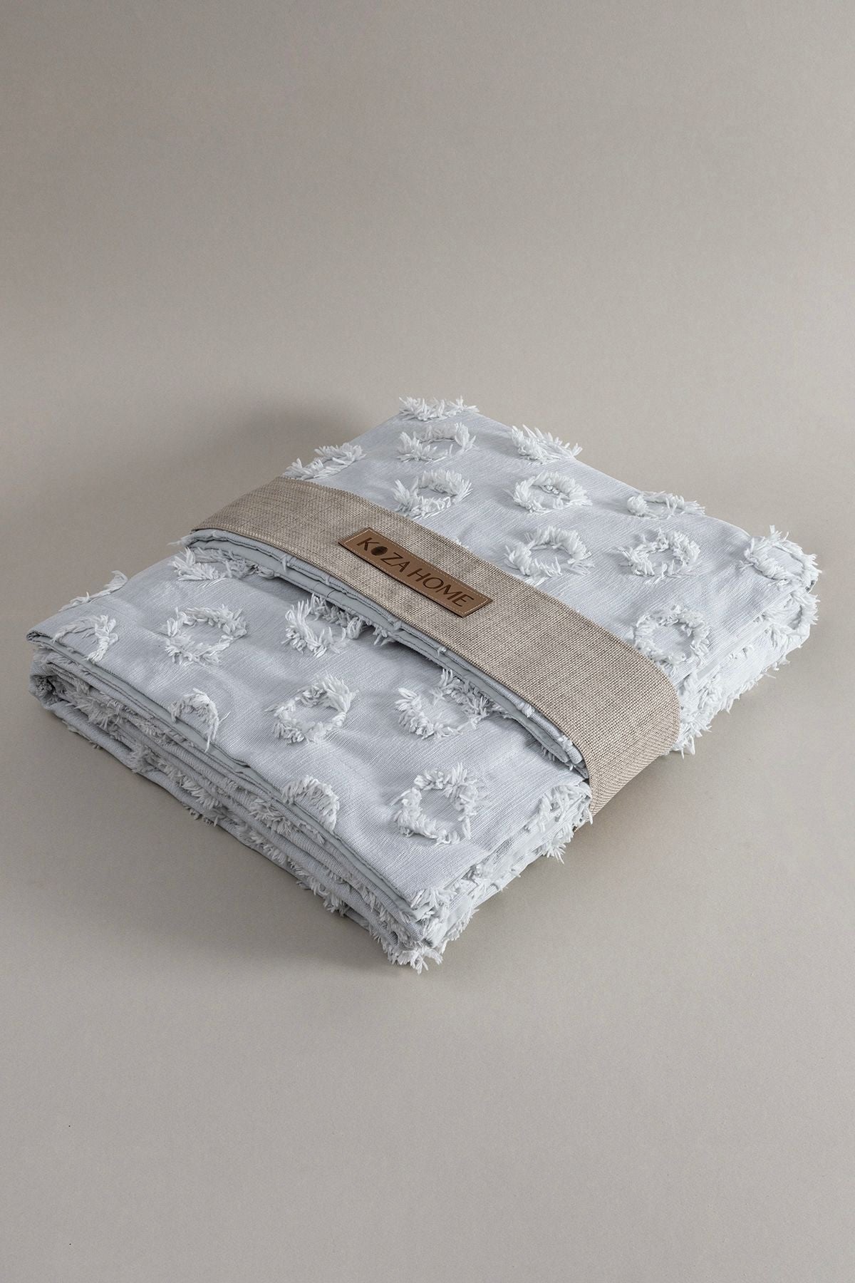 Sitra Gri Çift Kişilik Püsküllü Yatak Örtüsü 230x250 2 Yastık 50x70 5033