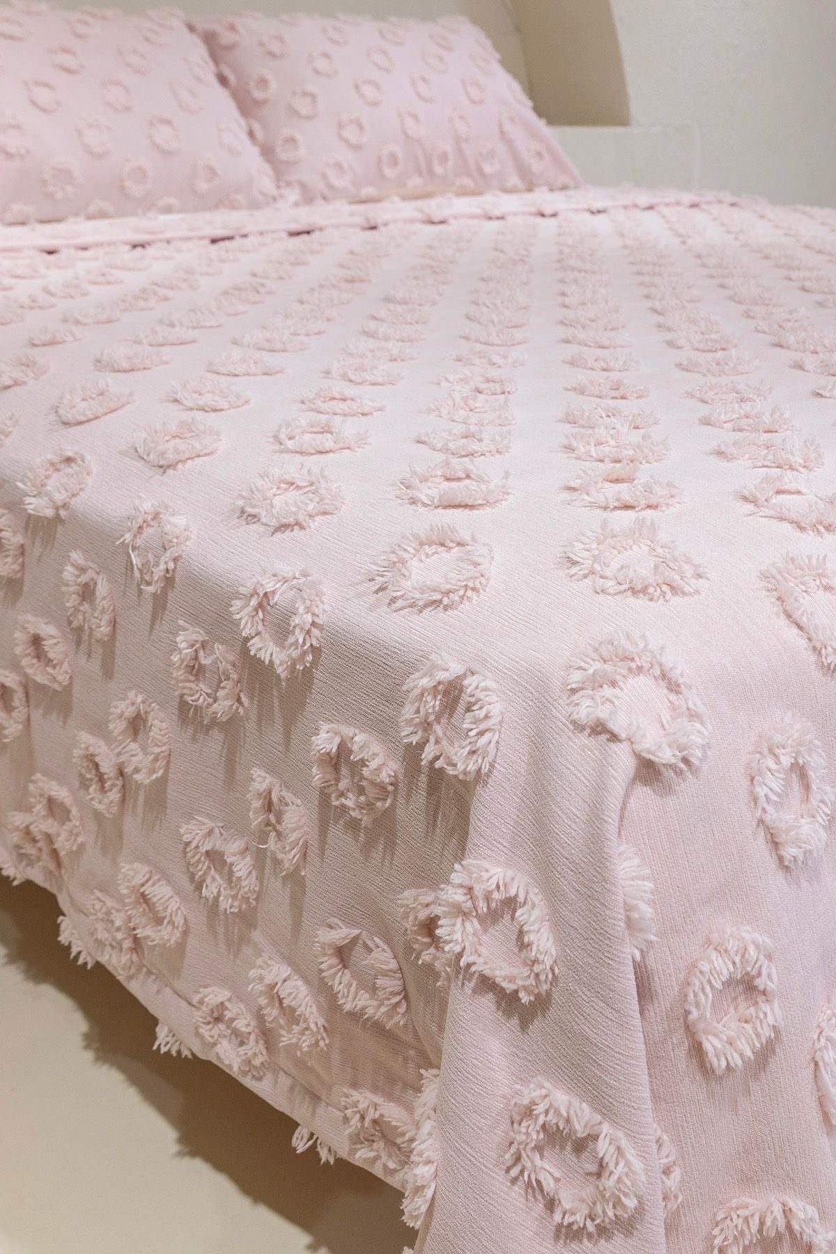 Sitra Pudra Çift Kişilik Püsküllü Yatak Örtüsü 230x250 2 Yastık 50x70 5032