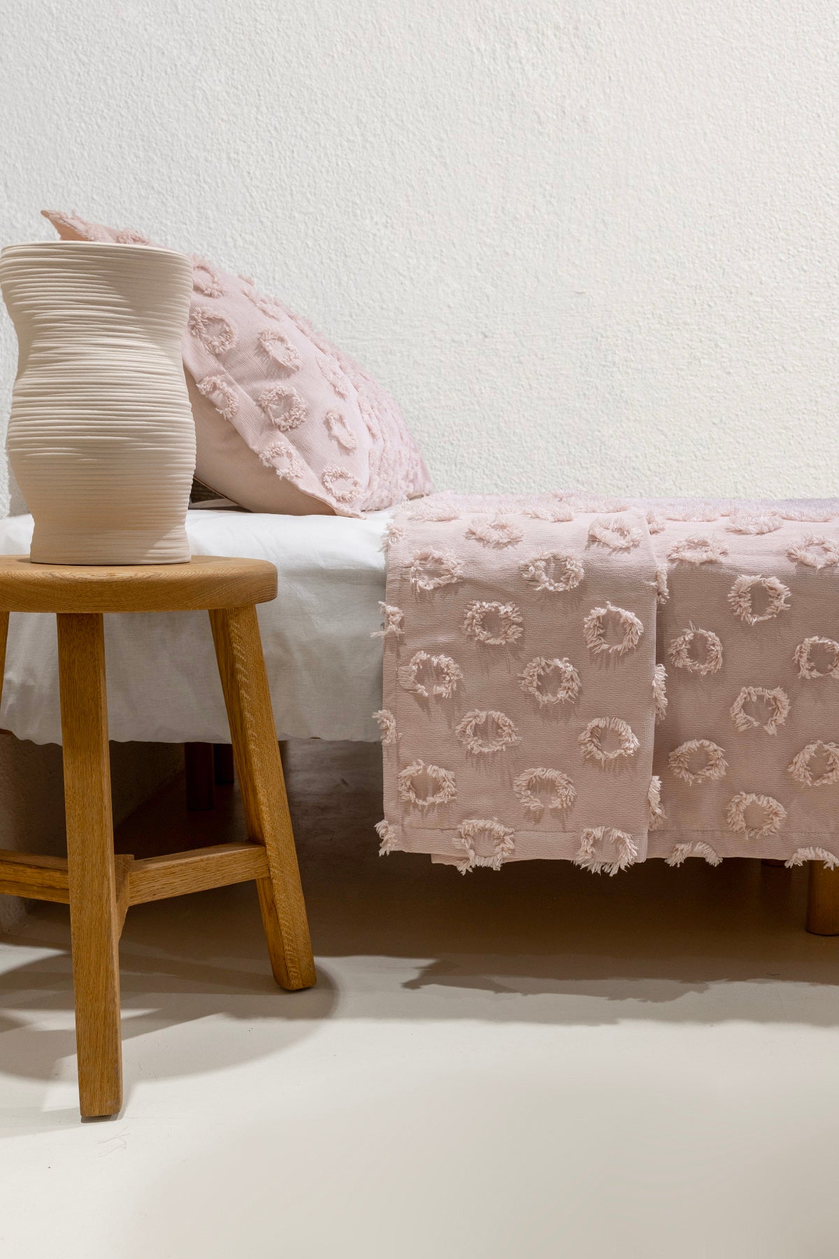Sitra Pudra Çift Kişilik Püsküllü Yatak Örtüsü 230x250 2 Yastık 50x70 5032