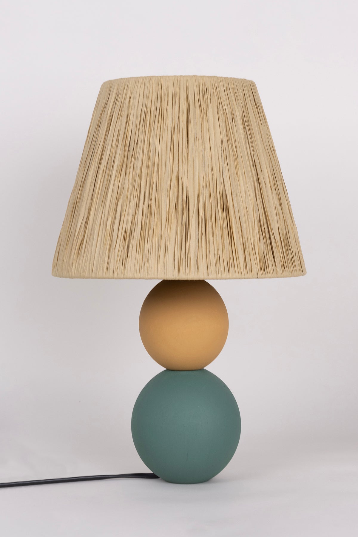 Soleil Dairesel Ahşap Gövdeli Kağıt Başlıklı Bohem Abajur 9096