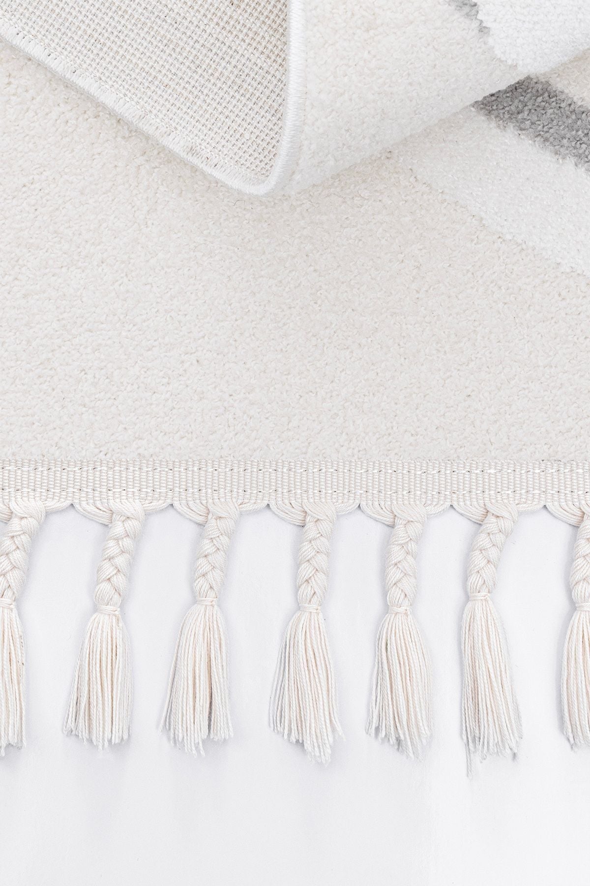 Sparkle Krem Gri Seksekli Çocuk Odası Bebek Odası Halısı 133x190 33451B