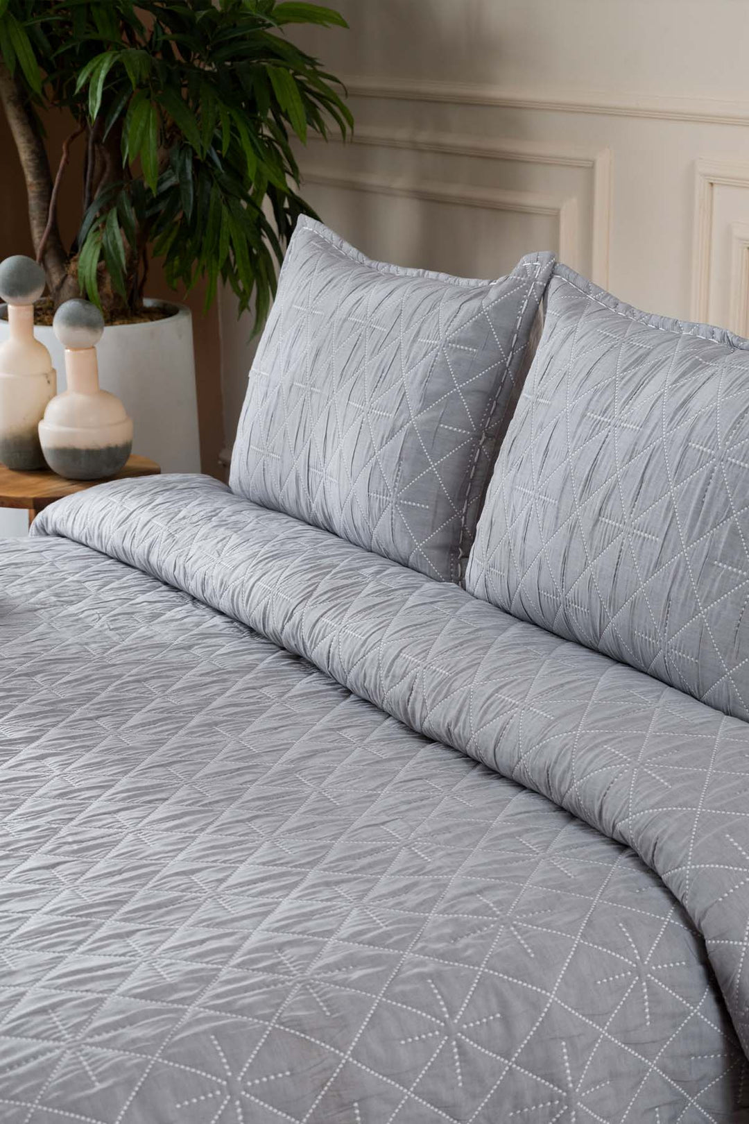 Stella İndigo Pamuklu Çift Kişilik 3 Parça Yatak Örtüsü 230x250 2 Yastık 50x70 5030