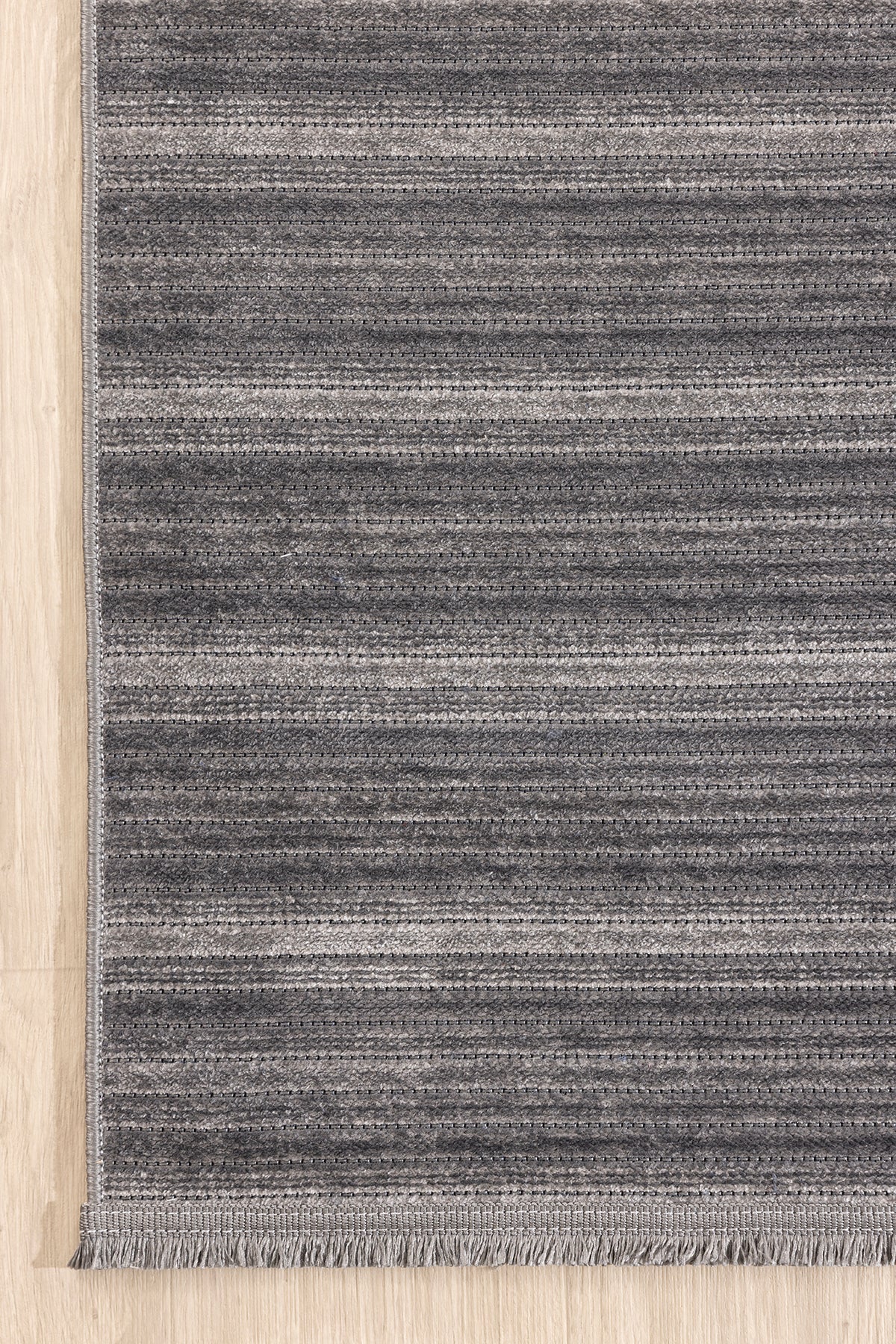 Stripe Antrasit Kilim Kaymaz Taban Salon Oturma Odası Antre Halısı 33010A