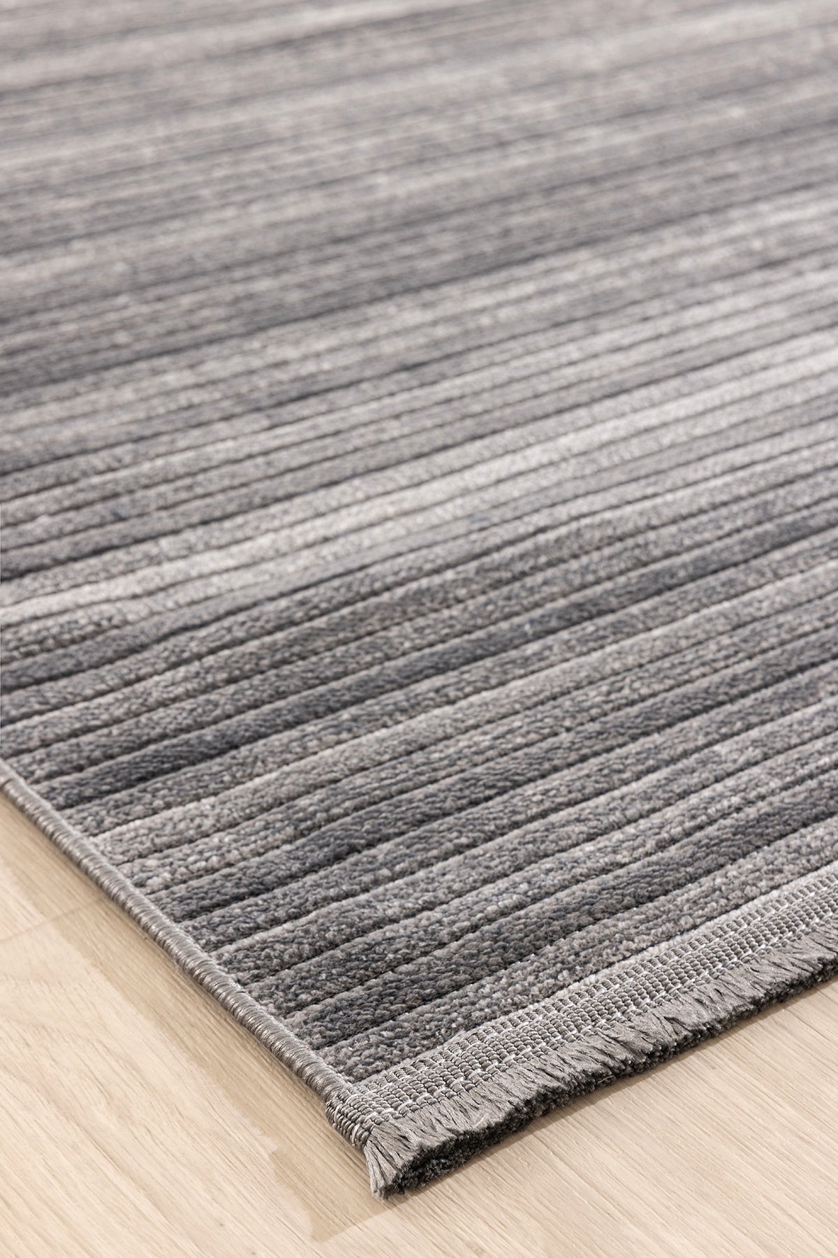Stripe Antrasit Kilim Kaymaz Taban Salon Oturma Odası Antre Halısı 33010A