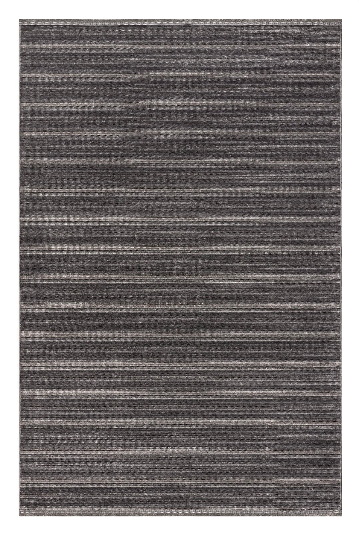 Stripe Antrasit Kilim Kaymaz Taban Salon Oturma Odası Antre Halısı 33010A