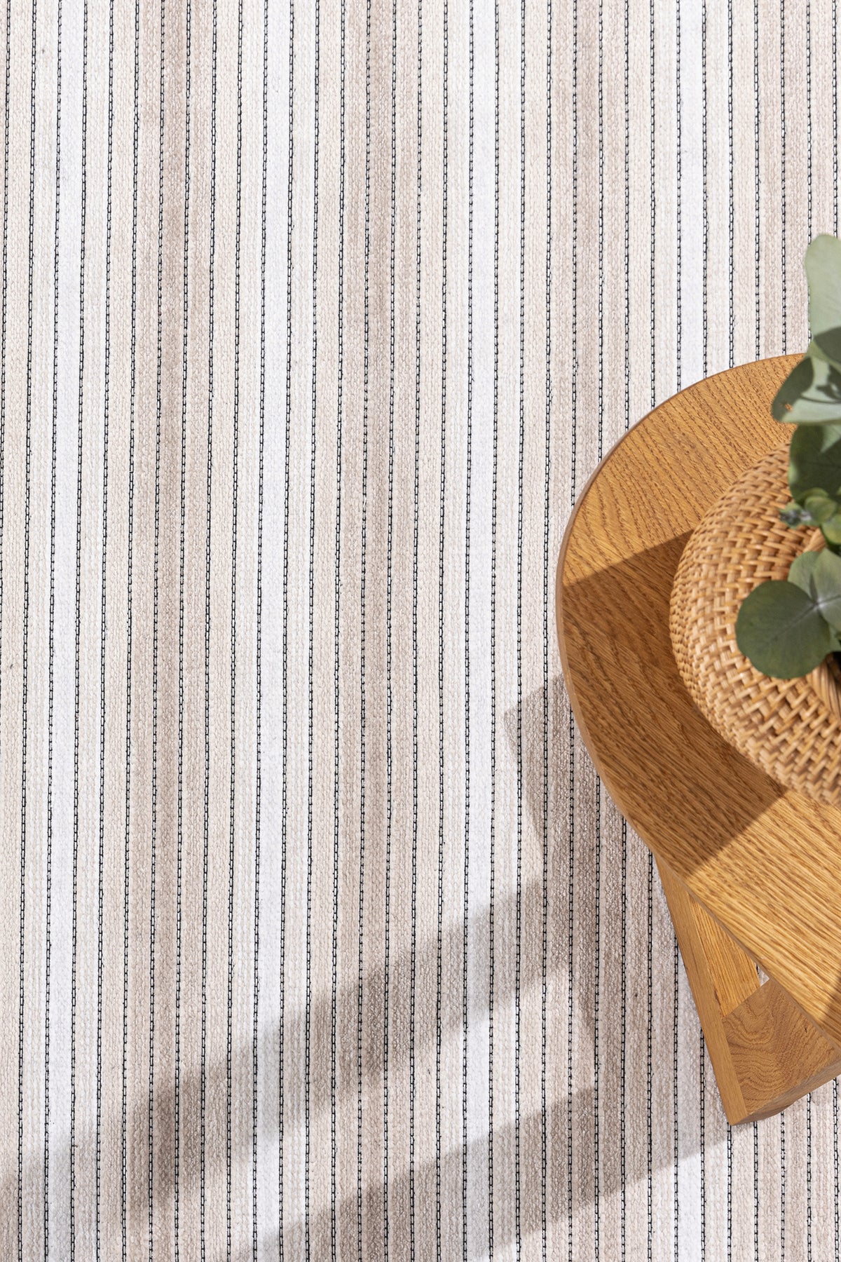 Stripe Krem Kilim Kaymaz Taban Salon Oturma Odası Antre Halısı 33014A