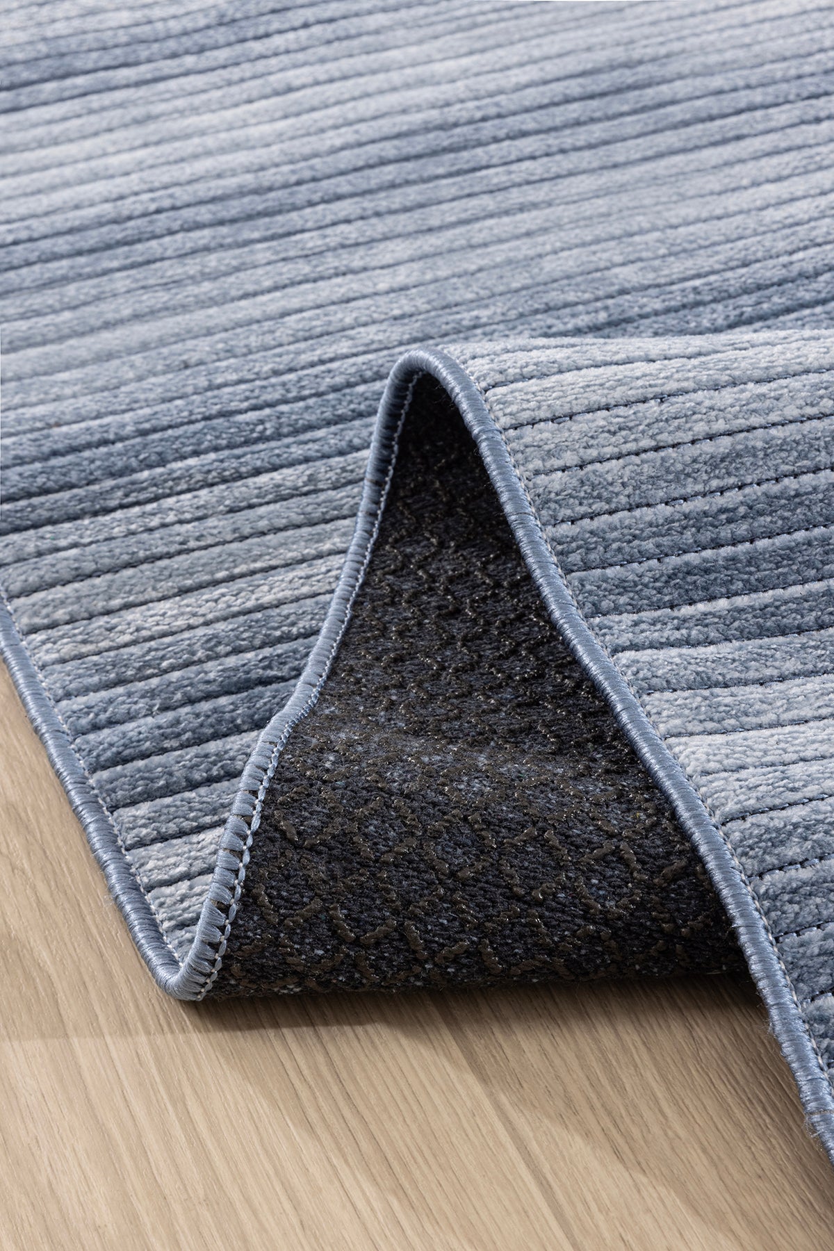 Stripe Mavi Kilim Kaymaz Taban Salon Oturma Odası Antre Halısı 33013A