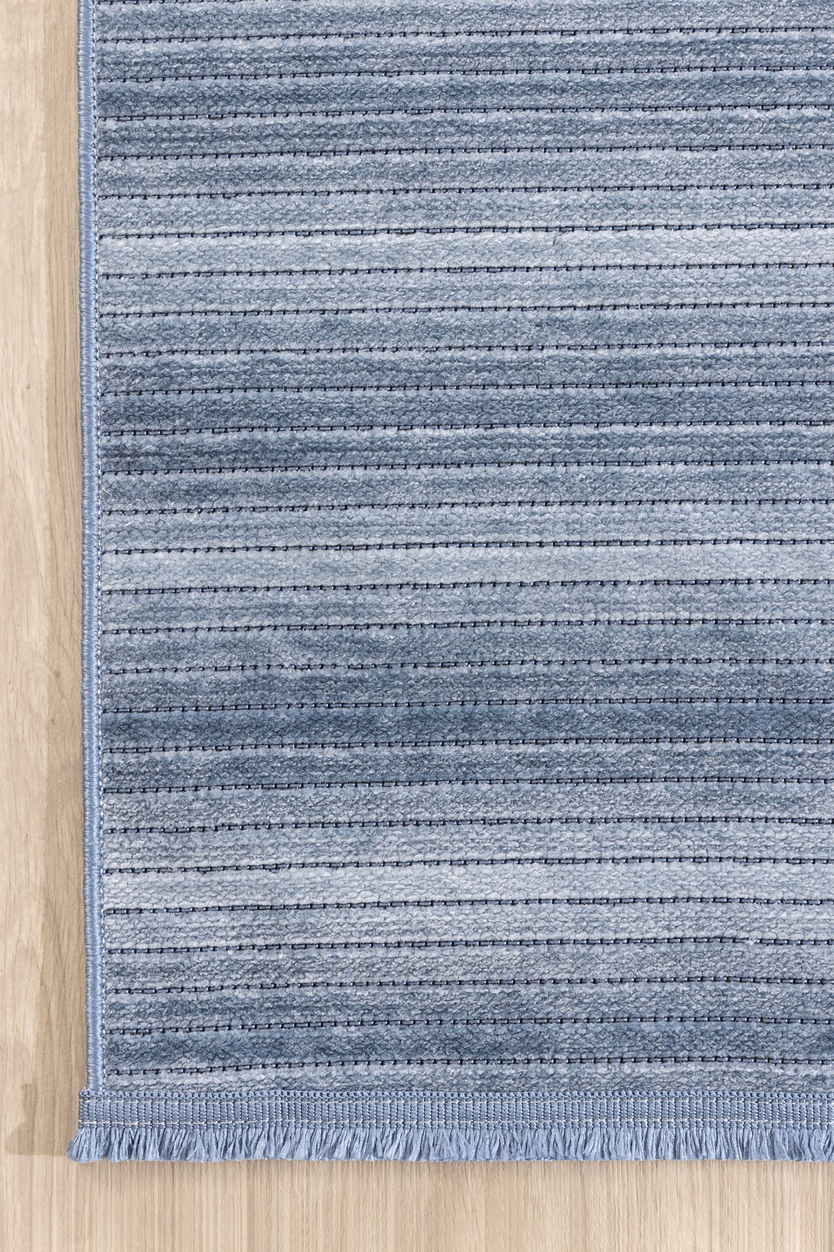 Stripe Mavi Kilim Kaymaz Taban Salon Oturma Odası Antre Halısı 33013A