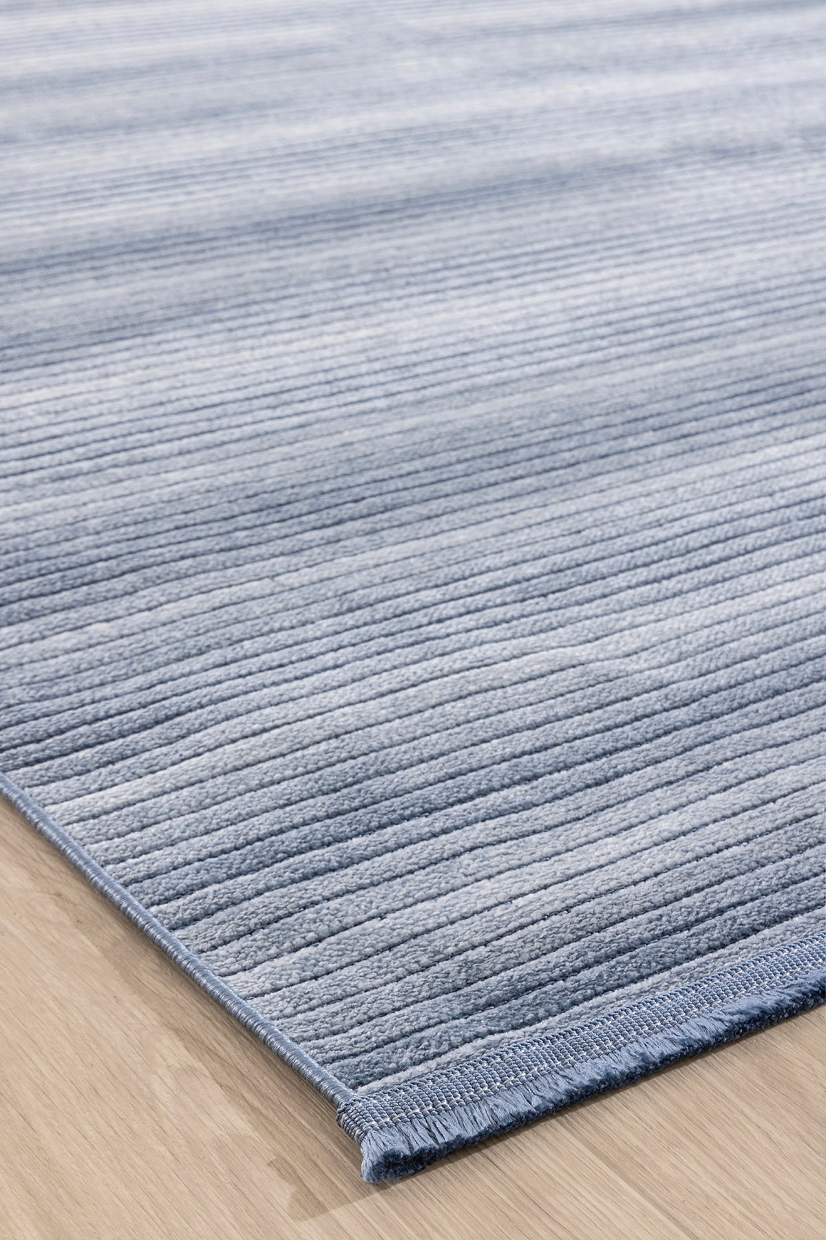 Stripe Mavi Kilim Kaymaz Taban Salon Oturma Odası Antre Halısı 33013A