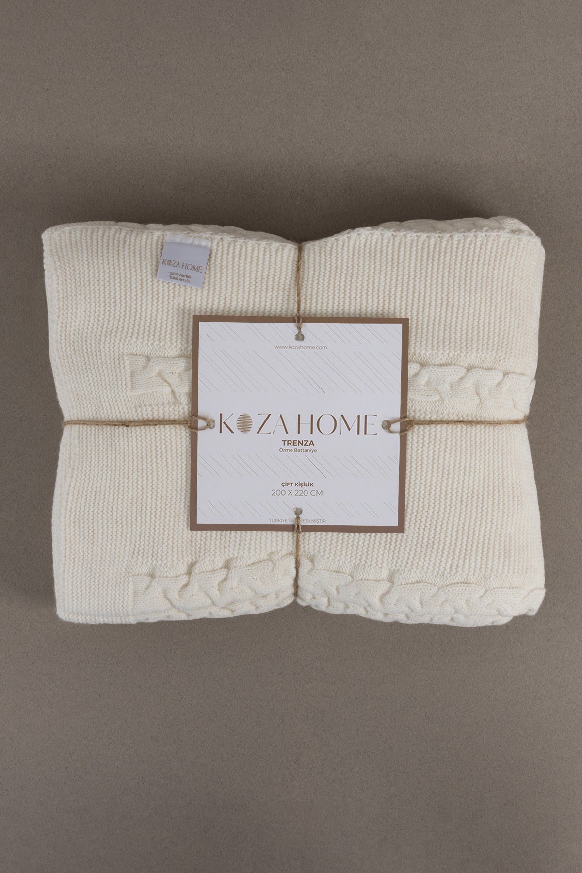 Trenza Krem Çift Kişilik Battaniye 200x220 15025