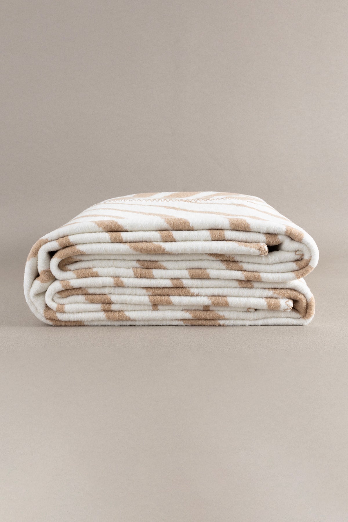 Twin Battaniye Soft Pamuklu Çift Kişilik Battaniye Kahve Krem 200 x 220 5036A