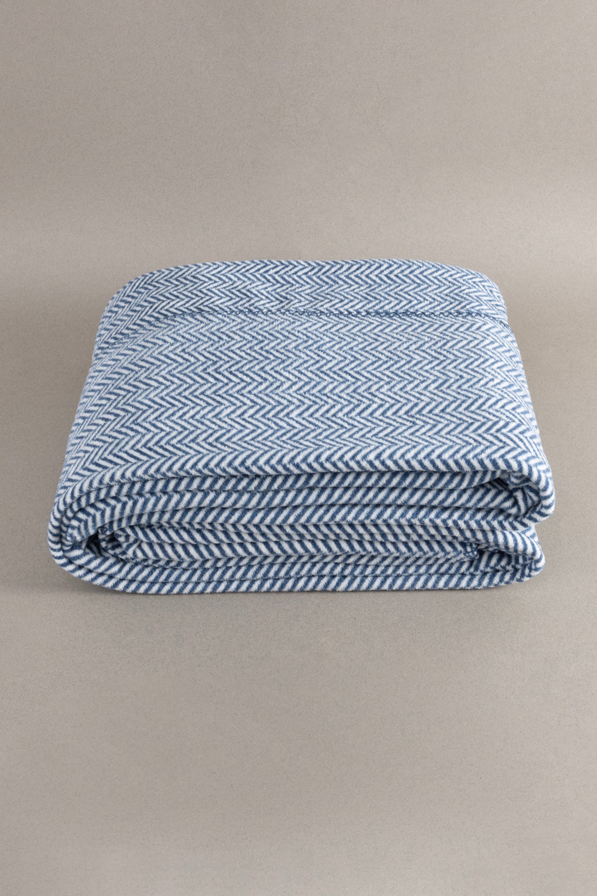 Twin Battaniye Soft Pamuklu Çift Kişilik Battaniye Mavi Krem 200 x 220 5019A