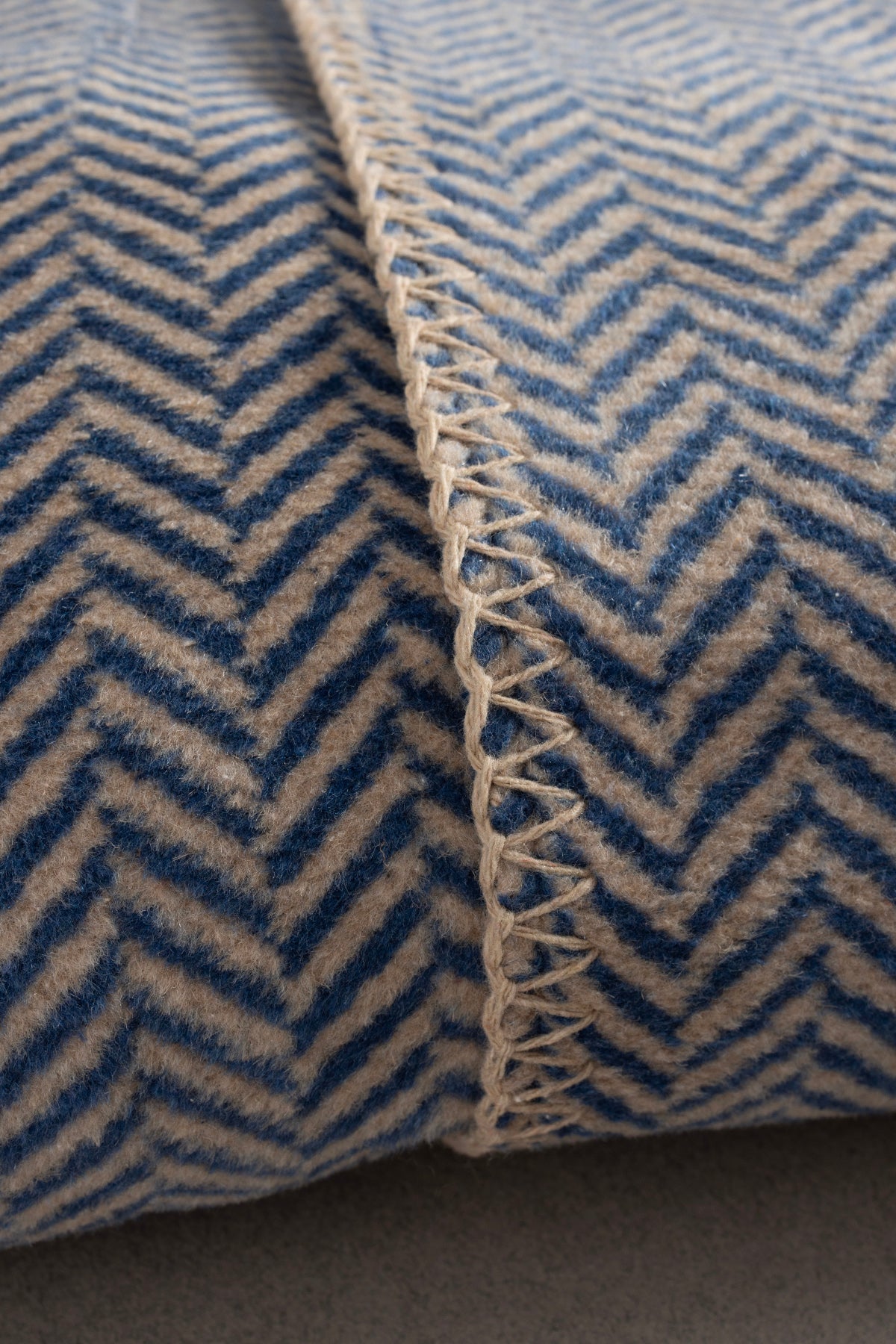 Twin Battaniye Soft Pamuklu Tek Kişilik Battaniye Kahve Mavi 150 x 200 5017A