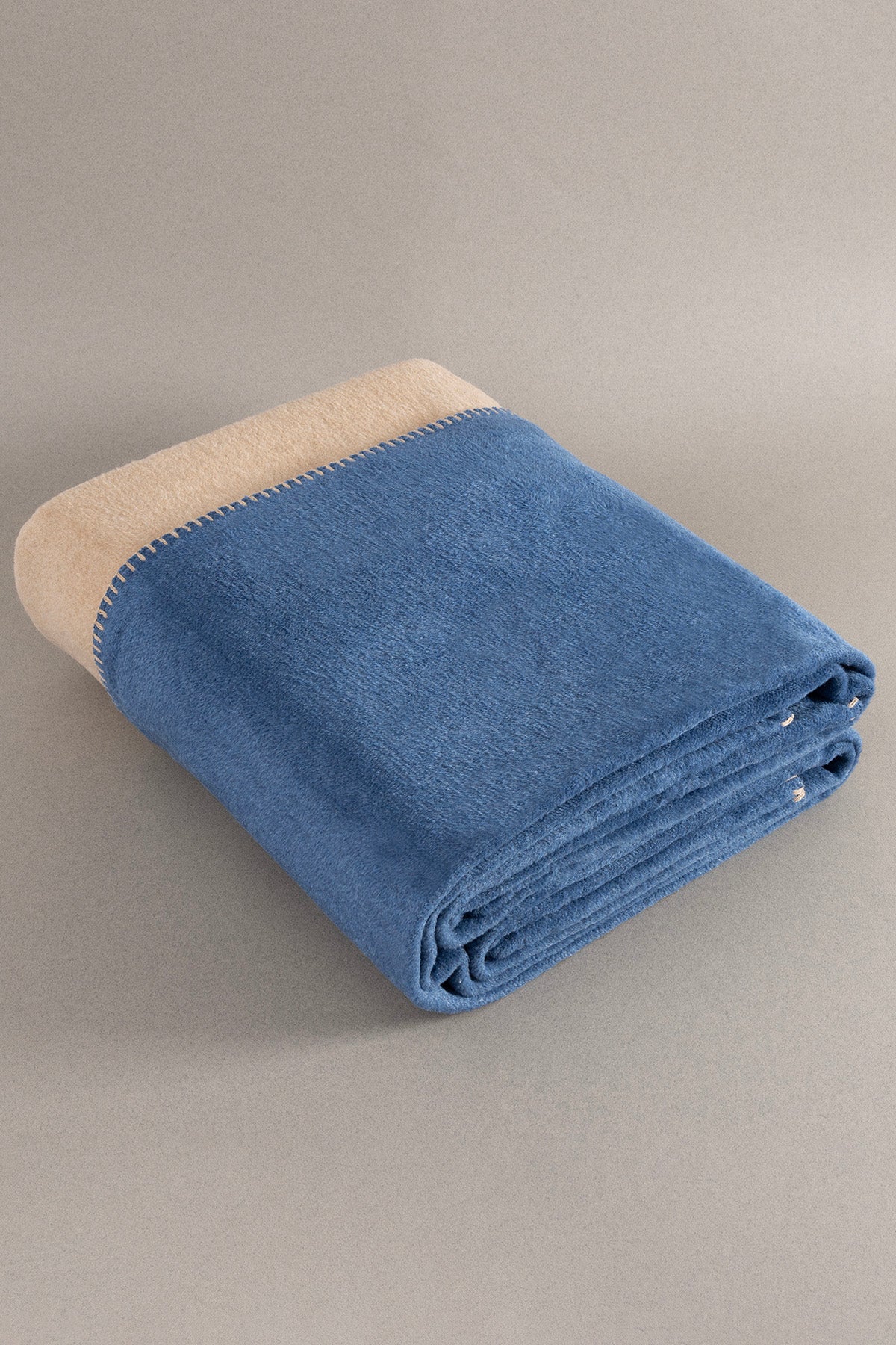 Twin Soft Pamuklu Çift Kişilik Battaniye Kahve Mavi 200 x 220 5012A