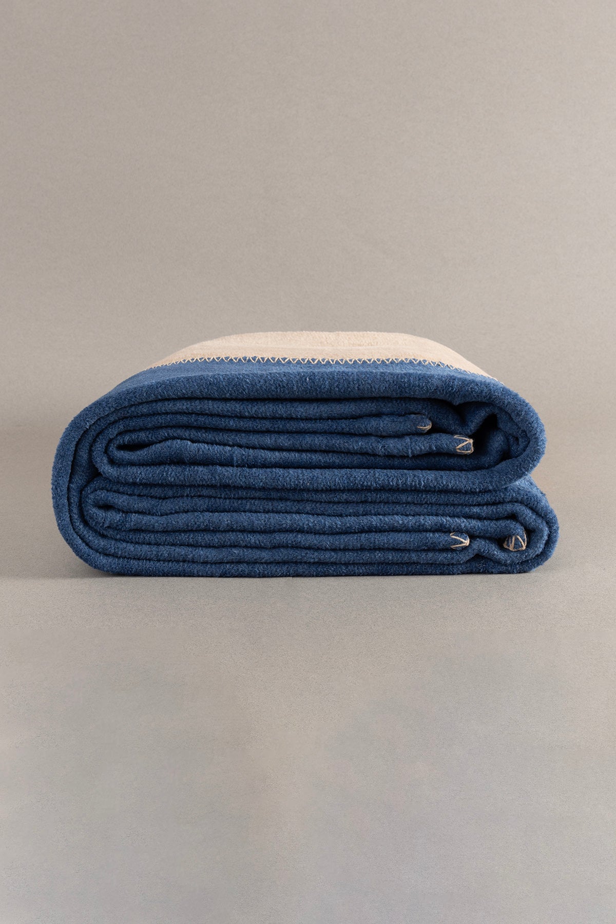 Twin Soft Pamuklu Tek Kişilik Battaniye Kahve Mavi 150 x 200 5008A