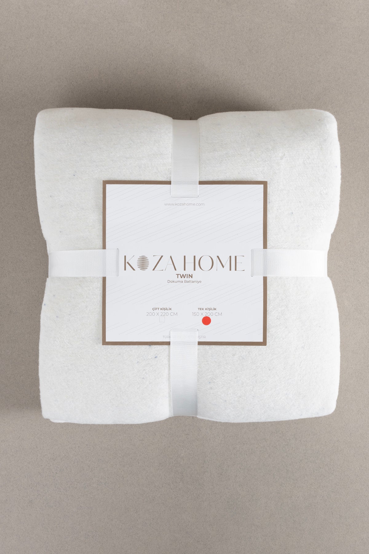 Twin Soft Pamuklu Tek Kişilik Battaniye Mavi Krem 150 x 200 5005A