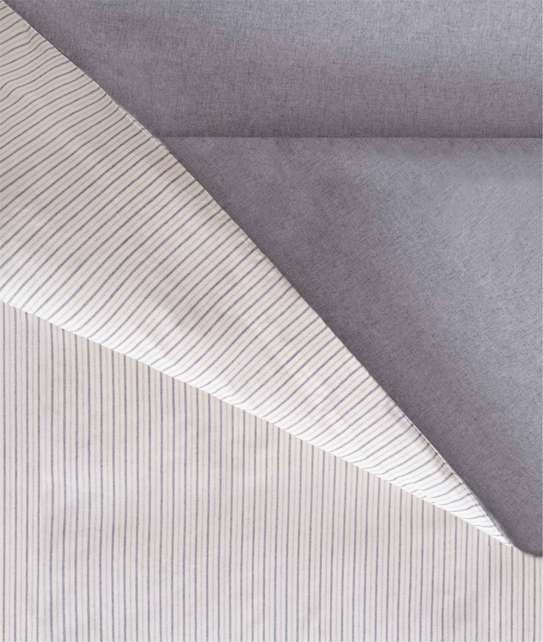 Viento Nevresim Takımı Pamuk Ekru Mavi Çizgili Mavi Çift Kişilik 200x220 9510A