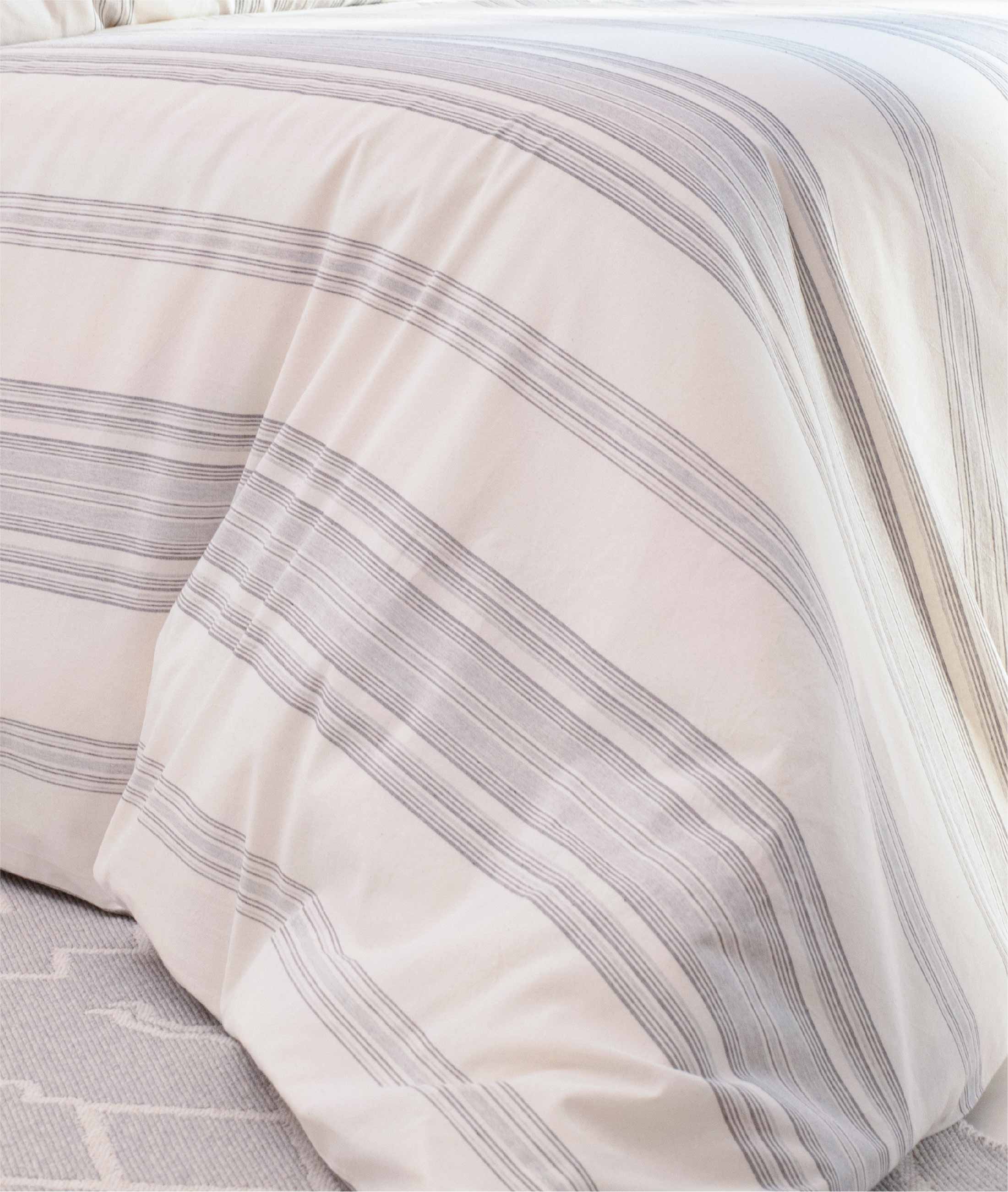 Viento Nevresim Takımı Pamuk Gri Antrasit Çizgili Antrasit Tek Kişilik 160x220 9503A