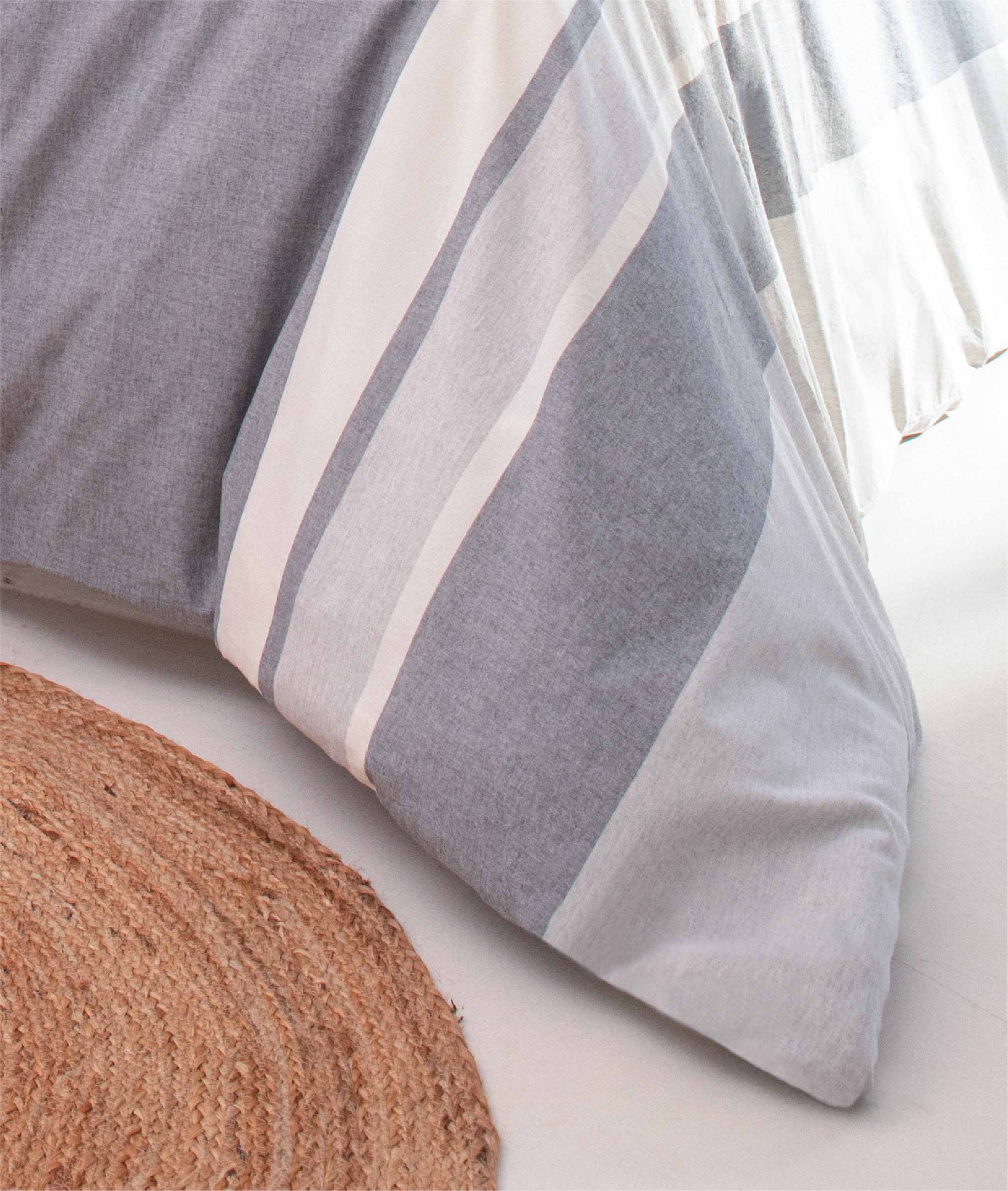 Viento Nevresim Takımı Pamuk Gri Antrasit Parçalı Gri Çift Kişilik 200x220 9513A