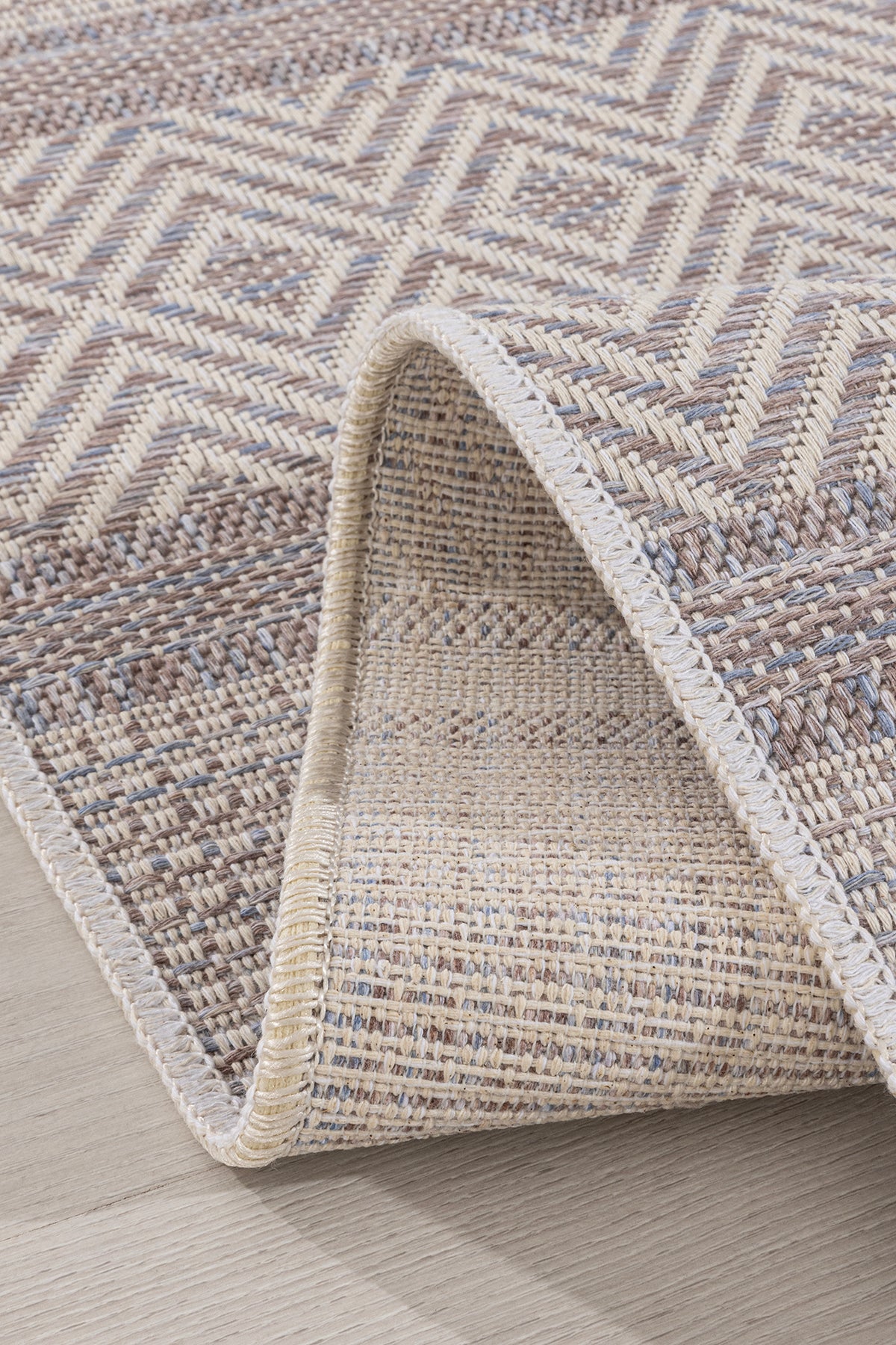 Vivaldi Kahve Mavi Halı Kilim Salon Oturma Odası Yolluk Yatak Odası Koridor Halısı A0057A