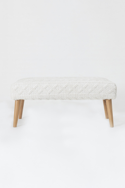 Bliss Krem Kabartma Dokulu Bench 42 X 91 X H 42 Cm 4283 - Koza Home (1)