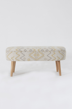 Bliss Sarı Etnik Desenli Krem Bench 40 X 100 X H 47 Cm 4282 - Koza Home (1)