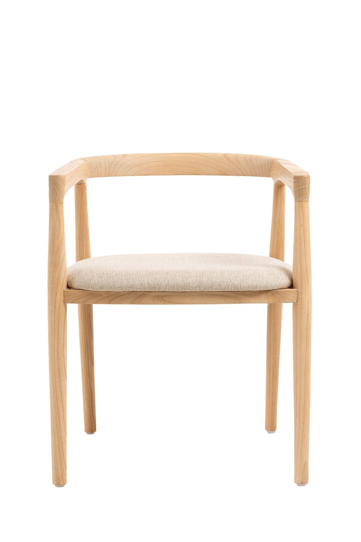 Savia Bej Minderli Natural Masif Ahşap Sandalye 10111