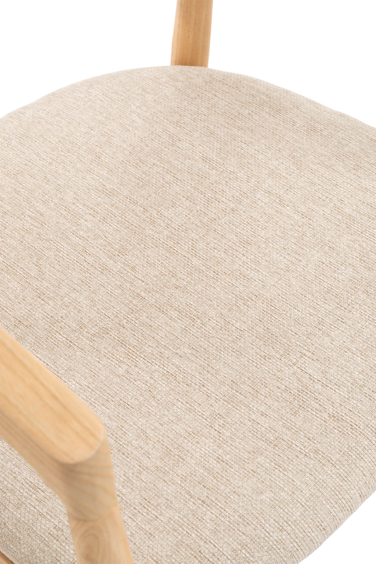 Savia Bej Minderli Natural Masif Ahşap Sandalye 10111