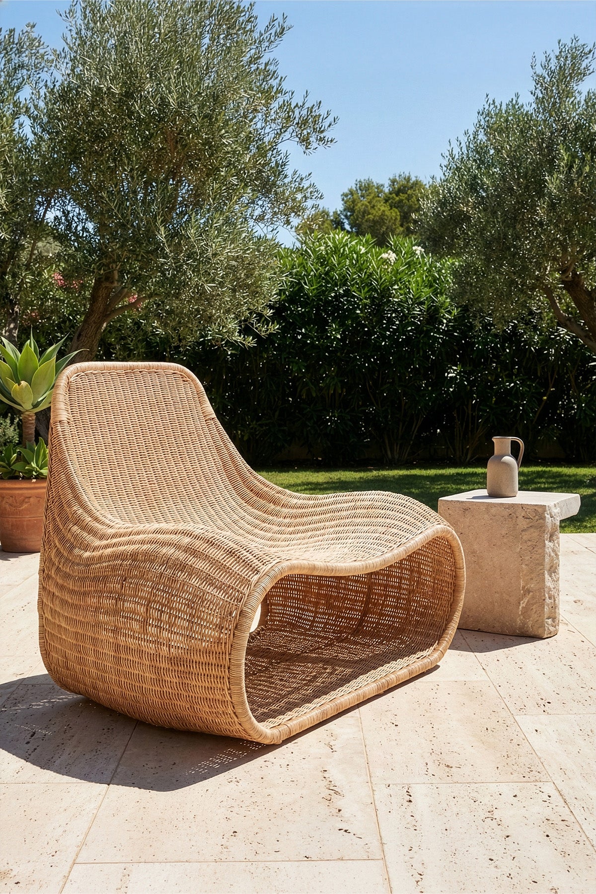 Savia Demir ve Rattan Örme Özel Form Berjer 10113