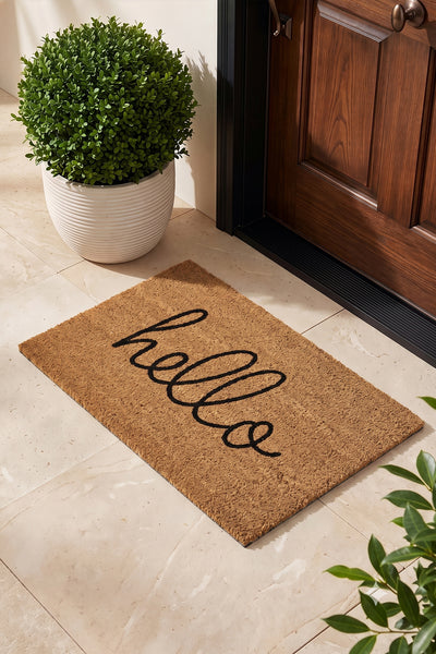 Coco Hello El Yazısı Kıl Kapı Önü Paspası 40x60 3681