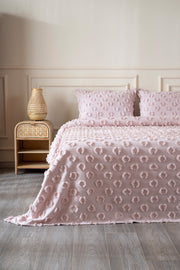 Sitra Pudra Çift Kişilik Püsküllü Yatak Örtüsü 230x250 2 Yastık 50x70 5032